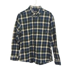 Eddie Bauer Men’s Size L Blue Green Long Sleeve Flannel Shirt